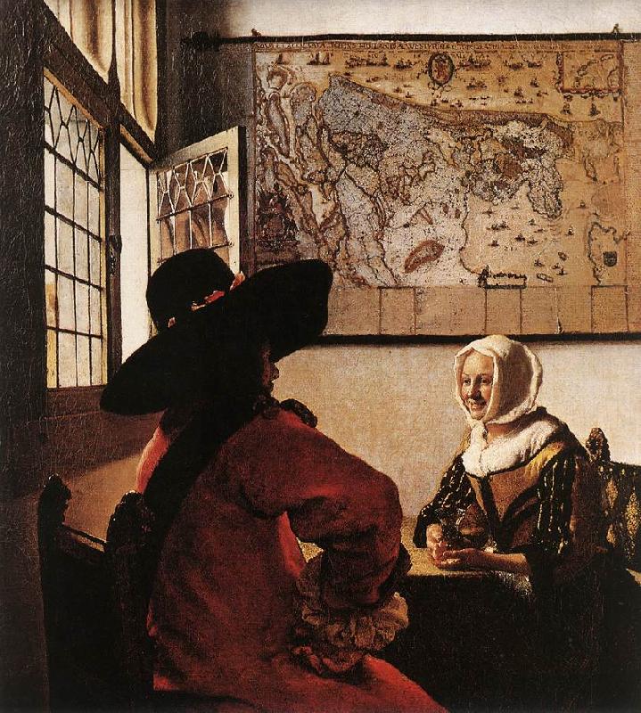 Jan Vermeer Officer with a Laughing Girl oil painting picture